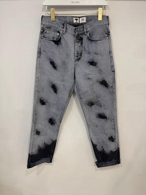 Christian Dior 01 Grey and Black Straight Leg Tie-Dye Jeans Size FR 34 (UK 6)