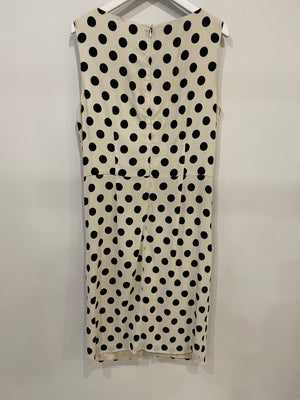 Prada White Polkadot Sleeveless Mini Pleated Dress Size IT 42 (UK 10)