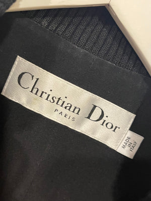 Christian Dior Runway 2018 Black Leather Jumpsuit with Cuffed Wrist 
Ankles with Bee Embroidery Detail Size FR 34 (UK 6)