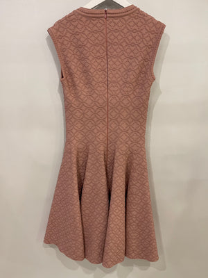 Alaïa Dusty Pink Knit Mini Sleeveless Skater Dress Size FR 42 (UK 14)