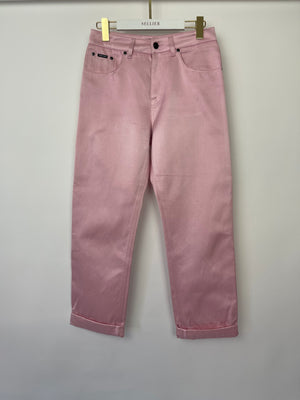 Tom Ford Pink Satin Trouser with Logo Size S (UK 6)