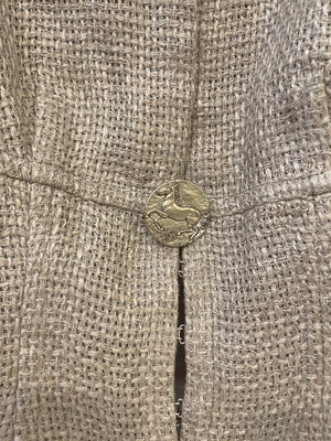 Chanel Ancient Greece 2018 Beige Tweed Jacket with Gold Button Detail Size FR 40 (UK 12) RRP £3,500