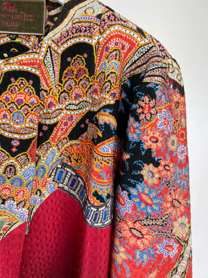 Etro Red Long Sleeve Ombre Paisley Print Jacket IT 42 (UK 10)