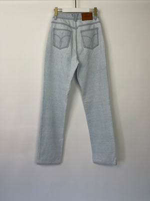 Versace Light Blue Denim Medusa 
95 Jeans with Silver Logo Detail IT 25 (UK 6) RRP £830