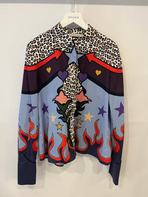 Mary Katrantzou Multicolour Shane Western Printed Shirt Size UK 8 RRP £800