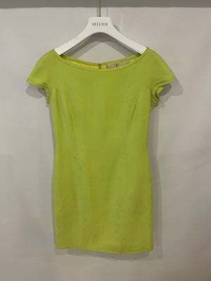 Valentino Lime Yellow Silk Mini Dress Size US 8 (UK 12)