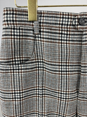 Saint Laurent Brown Houndstooth Mid Length Shorts FR 40 (UK 12)