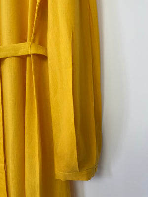 Gabriela Hearst Yellow Linen Long Dress with Belt Detail Size IT 42 (UK 10)