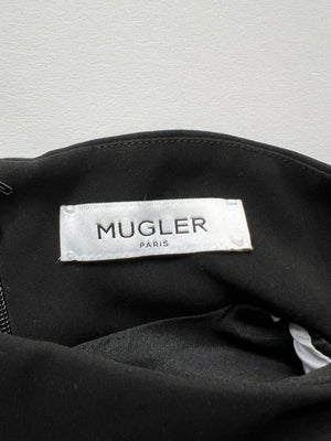 Mugler Black Halter Neck Pleated Panel Dress Size FR 36 (UK 8)