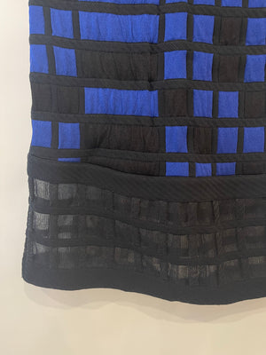 Chanel Black and Electric Blue Checked Bandeau Dress Size FR 36 (UK 8)