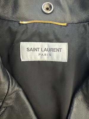 Saint Laurent Black Leather Biker Jacket Size FR 36 (UK 4)