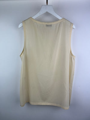 Joseph Silk Cream Vest Top With Frayed Detail Size 42 (UK 14)