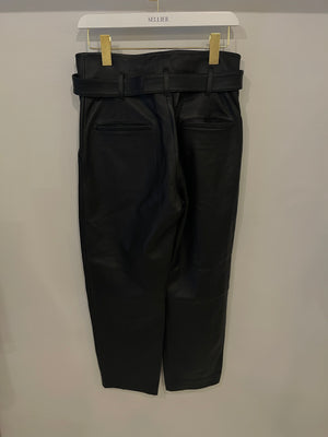 Yves Salomon Black Straight Leather Trousers Size FR 34 (UK 6)