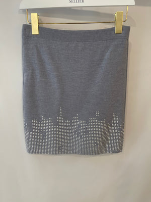 JW Anderson Grey Wool Embellished Set , Mini Skirt and Top Set Size XS (UK 6) RRP £700