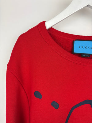 Gucci Menswear Red GG Ghost Long Sleeve Jumper Size L (EU 50)