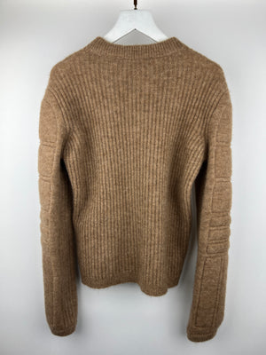 Max Mara Brown Long Sleeve Jumper with Padded Arm Detail Size S (UK 8)