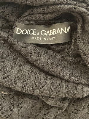 Dolce 
Gabbana Black Crochet High-Neck Jumper Size IT 42 (UK 10)