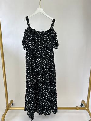 Dolce 
Gabbana Black and White Polka Dot Maxi Dress Size IT 40 (UK 8)