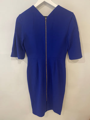 Roland Mouret Electric Blue Short-Sleeve Midi Dress Size FR 38 (UK 10)