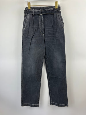 Peter Do Grey Straight Leg Denim Jeans with Belt Detail Size FR 34 (UK 6)