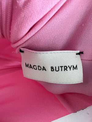 Magda Butrym Pink Ruched Maxi Gown with Detachable Rose Detail FR 40 (UK 12) RRP £1265