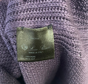 Loro Piana Purple Cashmere Jumper with Silver Logo Detail Size IT 38 (UK 6)