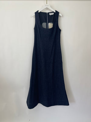 Gabriela Hearst Dark Blue Denim Sleeveless Midi Dress Size IT 42 (UK 10)