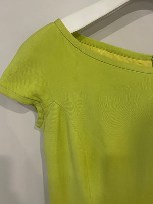 Valentino Lime Yellow Silk Mini Dress Size US 8 (UK 12)