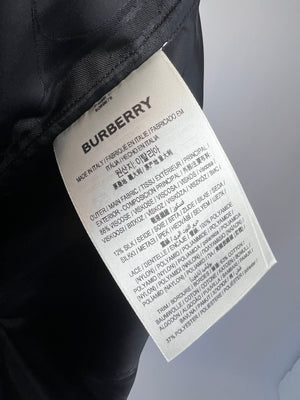 Burberry Black Long-Sleeve Shirt with Crochet Bralette Detail Size UK 6