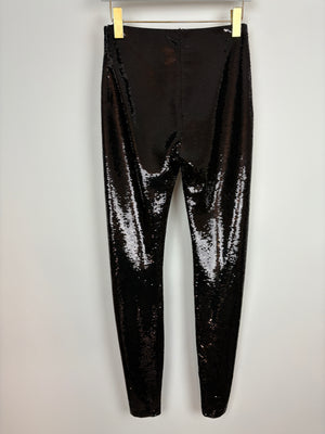 Tom Ford Black Sequin Straight Trousers Size XS (UK 6)