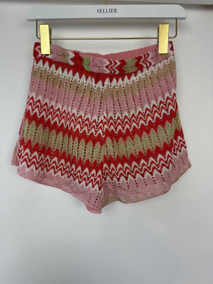 Missoni Mare Pink Zig-Zag Print Mini Shorts Size IT 40 (UK 8)