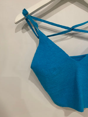 Jacquemus Blue Cropped Top with Back Strap Details FR 36 (UK 8)