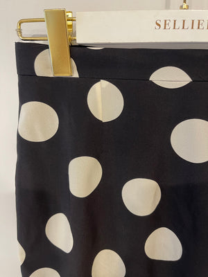 Dolce 
Gabbana Black and White Silk Polkadot Skirt Size IT 42 (UK 10)