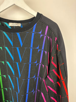 Valentino Multi- Colour "VLTN" Long Sleeve Jumper Size M (EU 48)