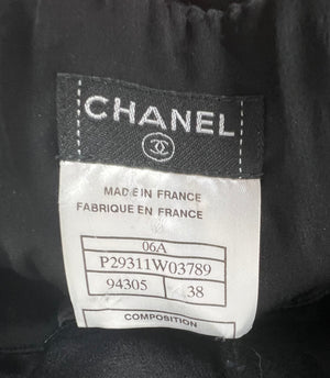 Chanel Black 06A V-Neck Silk and Chiffon Maxi Dres with Ruching Size FR 38 (UK 10)