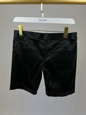 Dolce 
Gabbana Black Satin Long Shorts Size IT 38 (UK 6)