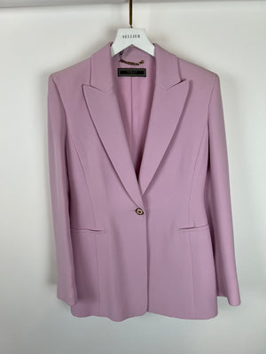 Versace Pink Longline Blazer with Medusa Head Button Details Size IT 42 (UK 10)