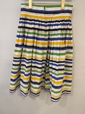 Dolce 
Gabbana Multicolour Cotton Striped Midi Skirt Size IT 44 (UK 12)