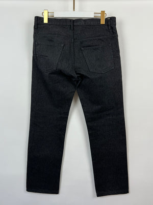 Christian Dior Menswear Charcoal Denim Jeans with CD Belt Detail Size 30 (EU 46)