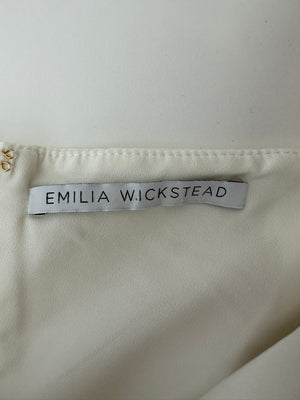 Emilia Wickstead Sweetheart Neckline Ivory Crepe Top Size UK 8 (FR 36)