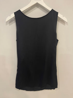 Balmain Black Sleeveless Top with Embellishment Detail FR 36 (UK 8)