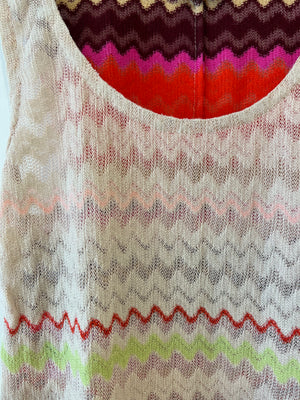 Missoni Light Pink Wool Zigzag Tank Top Size IT 38 (UK 6)