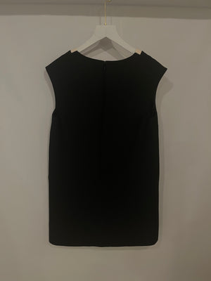 Valentino Black Sleeveless Mini Dress with White Collar Detail Size IT 40 (UK 8)