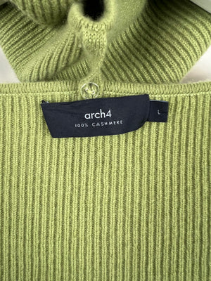 Arch4 Green Cashmere Jumper with Detachable Neck Scarf Size L (UK 14)