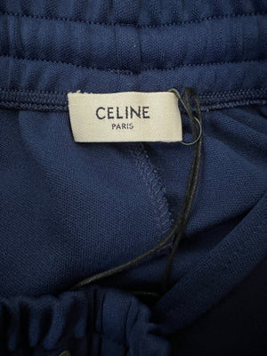 Celine Blue Two-Piece Tracksuit Set with Logo and Stripe Trim Size XS/S (UK 6/8)