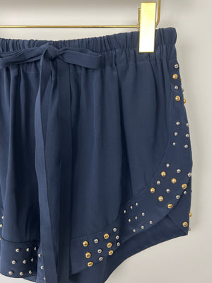 Louis Vuitton Navy Clous Jogging Shorts with Studded Detail Size FR 36 (UK 8)