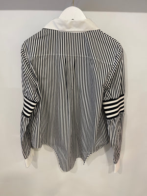 Burberry Black and White Striped Shirt with Pocket Detail IT 38 (UK 6)