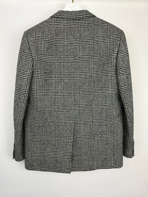 Celine Black 
White Menswear Houndstooth Blazer FR 50 (UK 40)