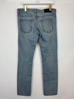 Prada Men
s Blue Stone Wash Slim Jeans Size 32