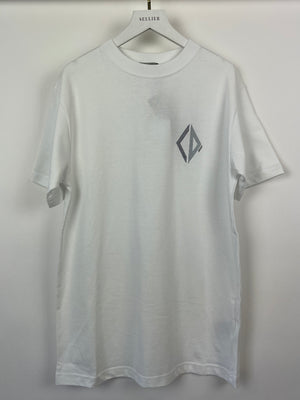 Christian Dior Menswear White "CD Diamond Logo" T-Shirt Size XXS (UK 32)